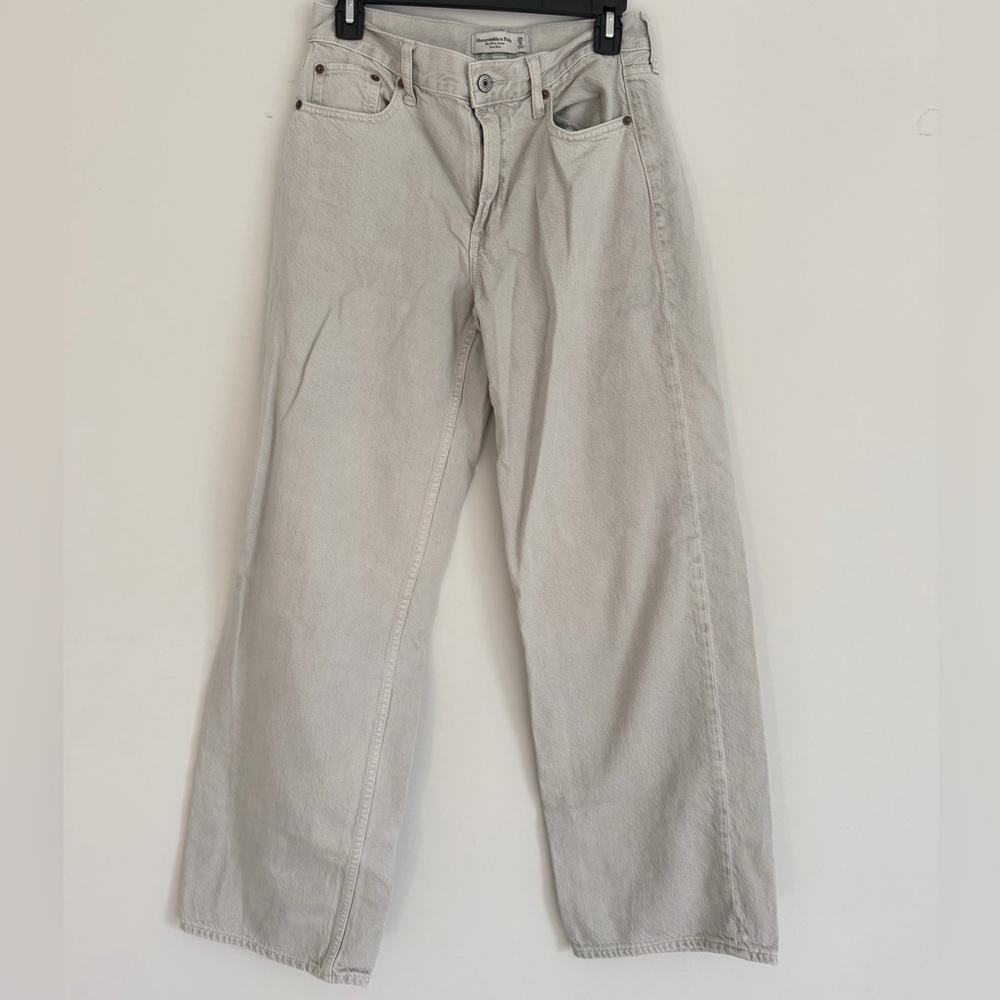 Abercrombie Light Gray Ultra Loose Jean